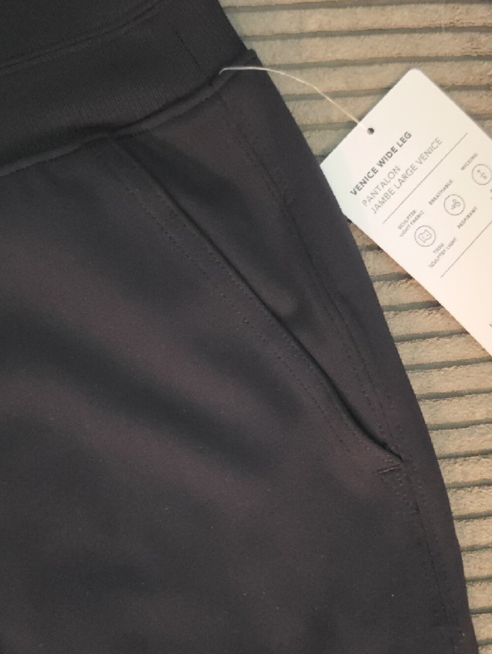 Athleta Black Venise Wide-Leg Active Pants - Zipper Pocket - Picture 3 of 7